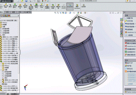 JJ2308-基于缩放机构的自动开合垃圾桶设计[含SW三维图]