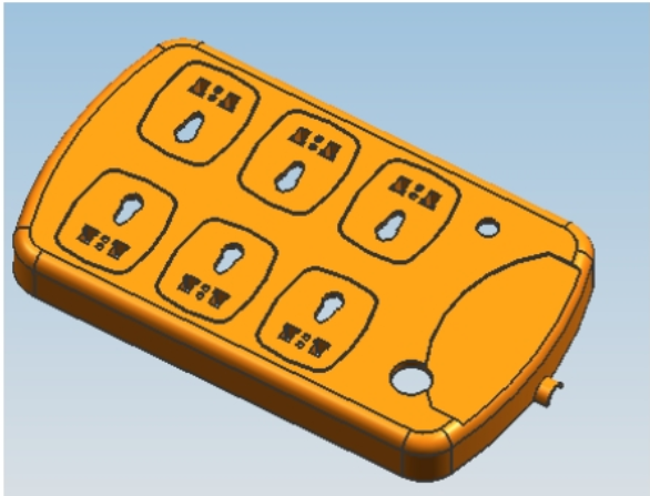 JJ1066-加宽型排插上壳注塑模具设计[含UG三维图]