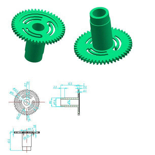 JJ1088-石英钟机芯时轮注射模拟与注射模设计[含UG三维图]