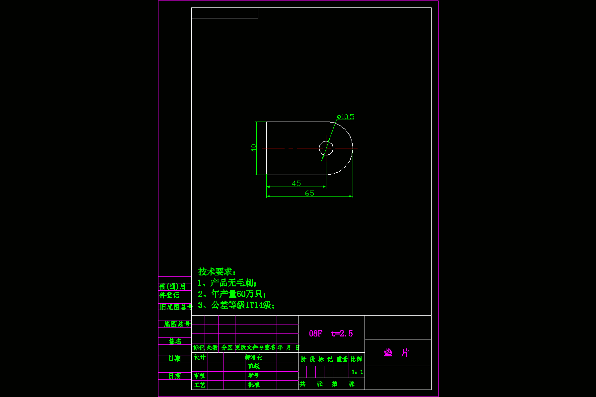 JJ2657-半圆矩形垫片的冲压模具设计-长65