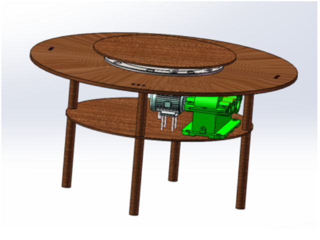 N535-旋转餐桌机构设计[含SW三维图]