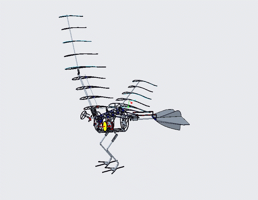 JJ3021-仿生机械鹤的机械机构设计及运动仿真[含Creo三维图]