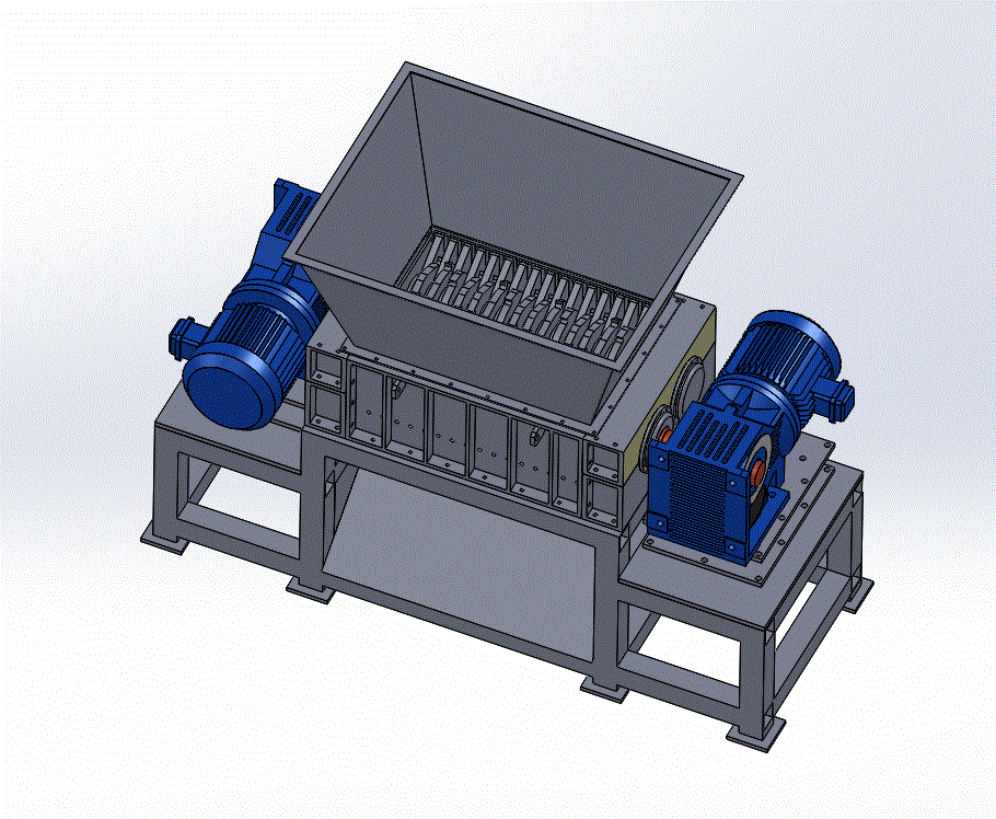 Z1077-生活垃圾细破机设计【双轴挤压破碎机-撕碎机】[含SW三维图]