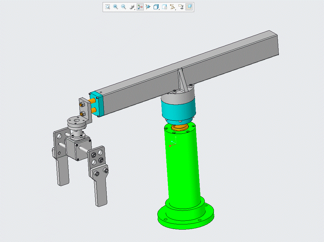 JJ2450-三自由度圆柱坐标型工业机器人设计【三维PROE】【含11张CAD图纸】
