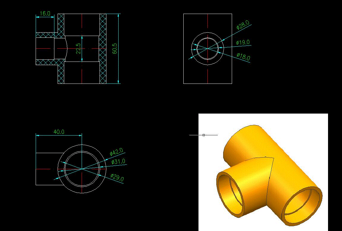 JJ3601-三通接头的注塑模具设计
