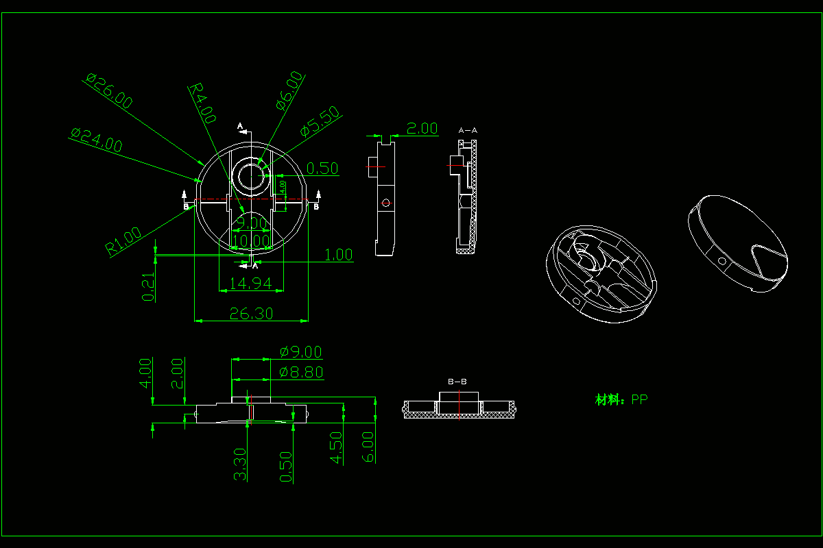 JJ3877-洗洁精瓶内盖注塑模设计