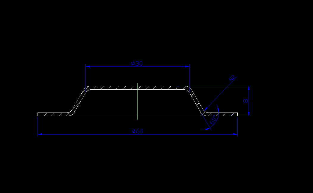 P241-有凸缘底带圆孔锥形件端盖的冲压成形工艺及模具设计-长60