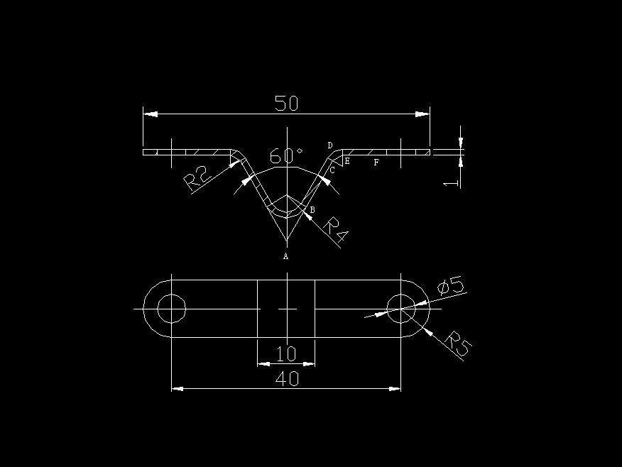 P268-翻边V形弯曲垫片的冲压成形工艺及模具设计-2套模具长50