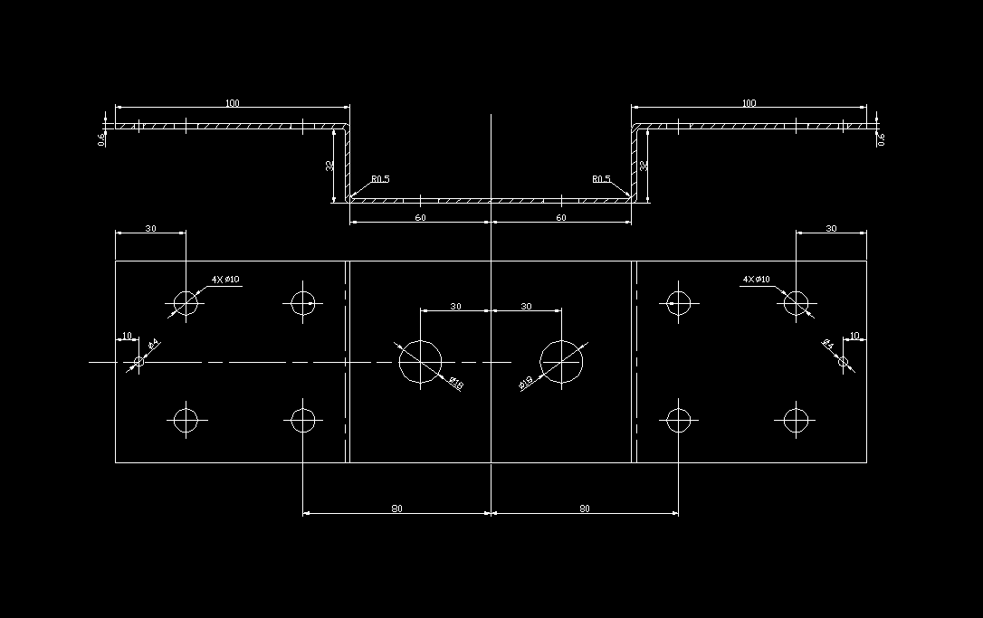 P269-多孔带凸缘端盖的冲压弯曲成形模具设计-2套模具长320