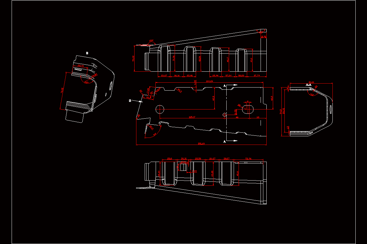 JJ3970-保险杠支撑板成形工艺分析及模具设计【三套模具】