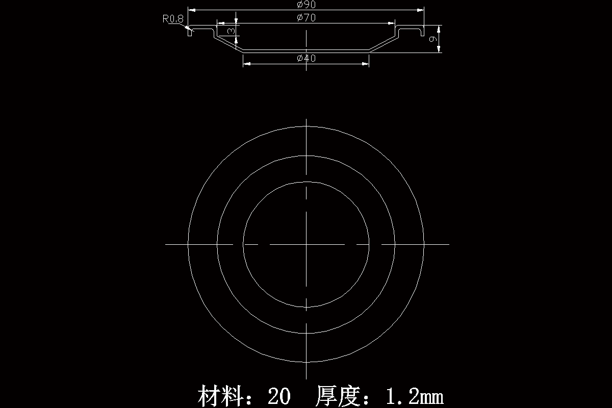 JJ4144-上端盖冲压成形工艺与模具设计-长90