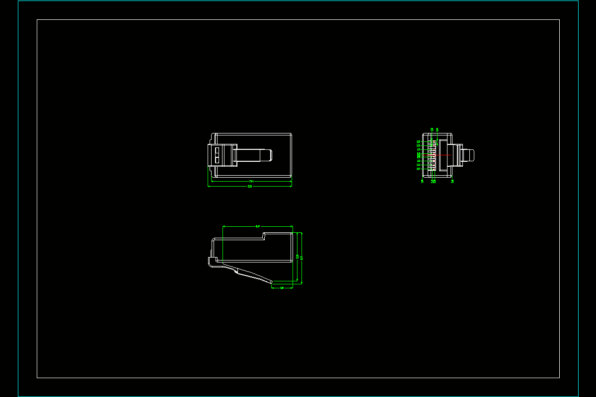 JJ4482-水晶网线插头注塑模具设计-水晶头