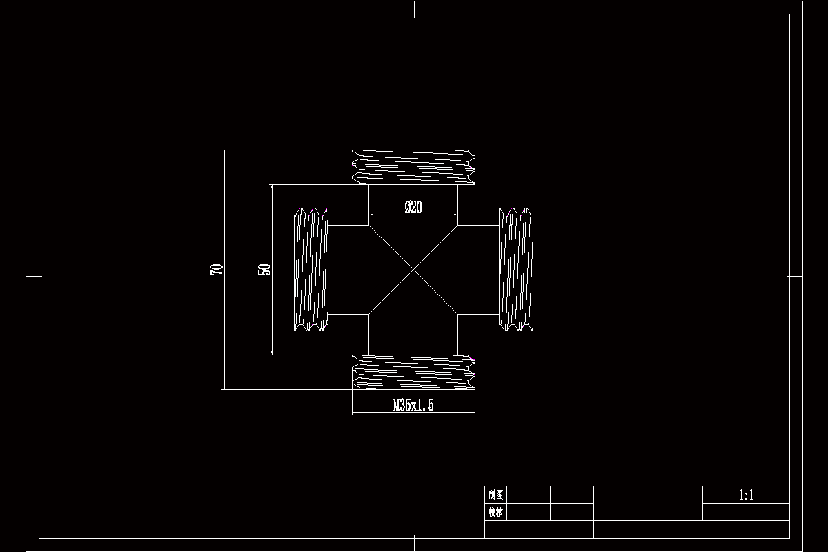 JJ4583-外螺纹液压管四通管接头注塑模具设计