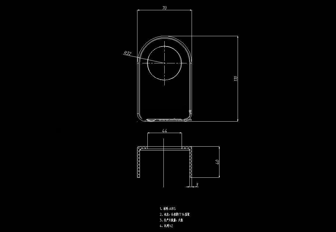 JJ4606-吊扇开关盖壳注塑模具设计