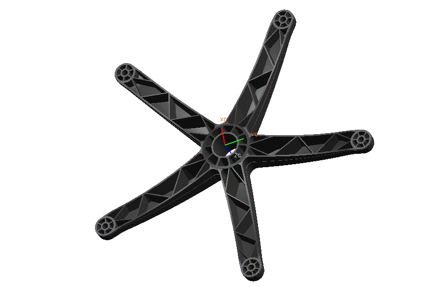 JJ4663-老板椅底支架注塑模具设计【含UG三维图】