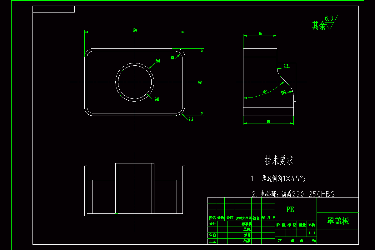JJ4787-罩盖板注塑模具设计-长120