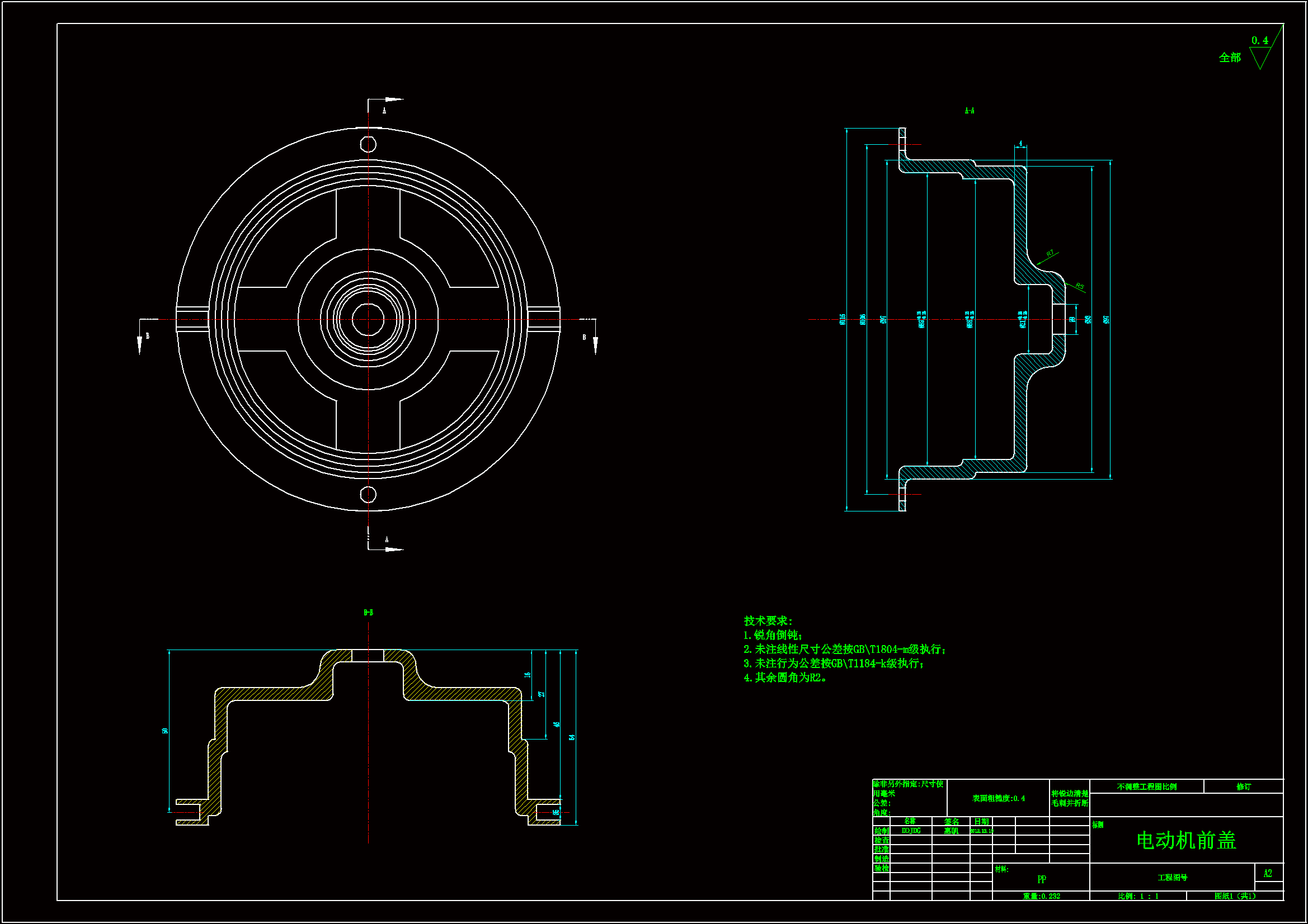 JJ5882-电动机前盖注塑模具设计