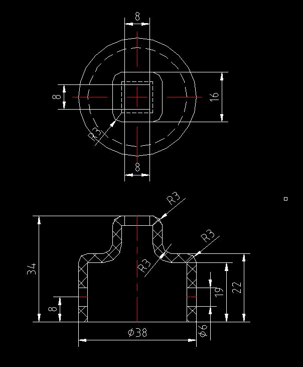JJ5466-探头盖注塑模具设计-台阶端盖长38