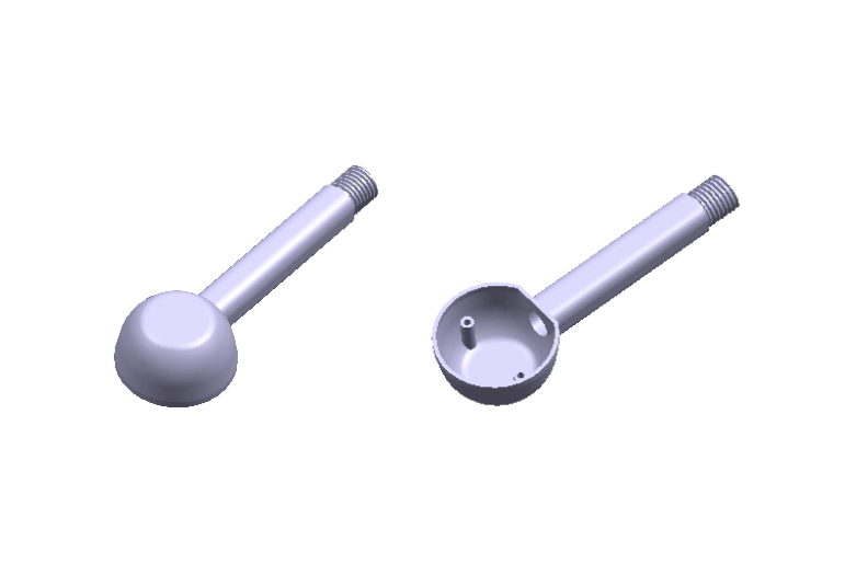 JJ6873-花洒本体注塑模具设计及型腔仿真加工-淋浴外壳【含UG三维图】