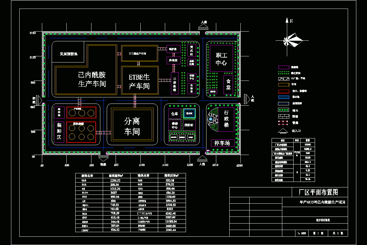 JJ6955-年产43万吨己内酰胺化工厂设计