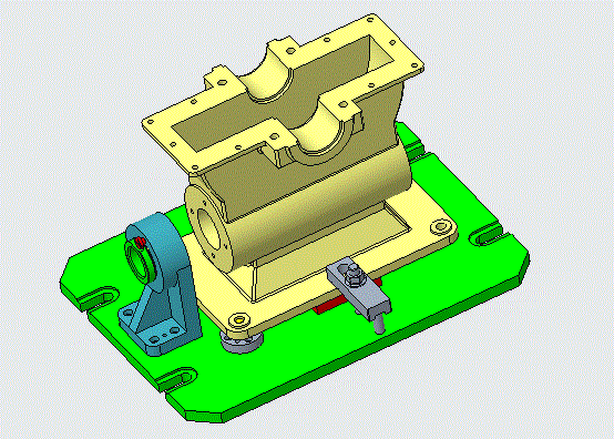 JJ8376-箱体三维建模及镗φ85内孔夹具设计[含Creo三维图]