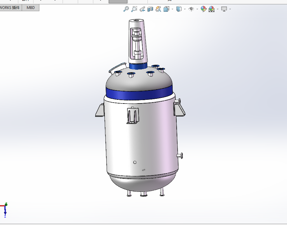 P562-搪玻璃反应釜设计[含SW三维图]