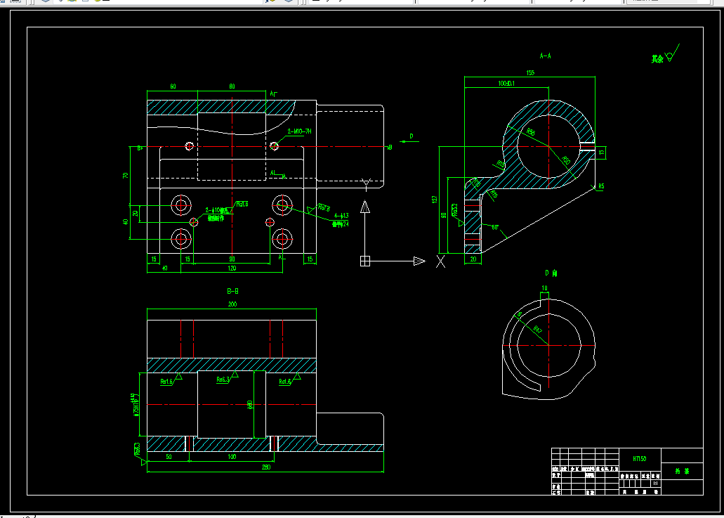 K1460-托架零件加工工艺及钻2-M10螺纹孔夹具设计