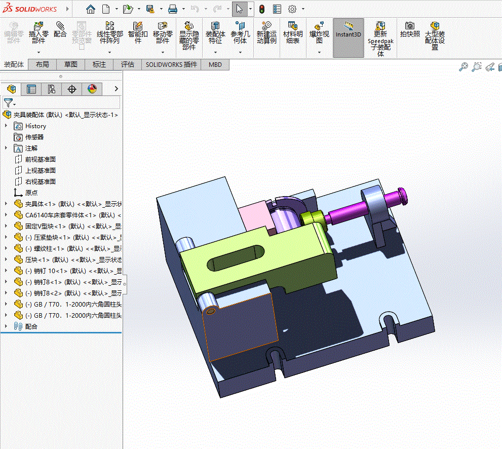 JJ8428-CA6140车床套加工工艺及铣槽夹具设计[含SW三维图]