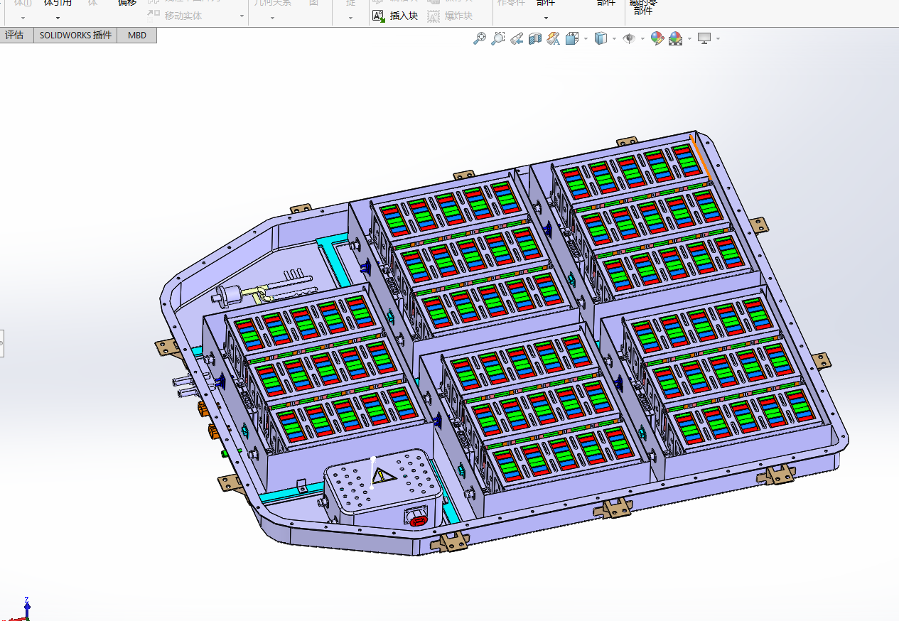 P753-电动汽车动力电池包结构设计【含SW三维图】