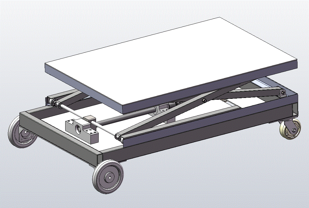 JJ8739-水平丝杠剪叉升降机三维设计[含SW三维图]