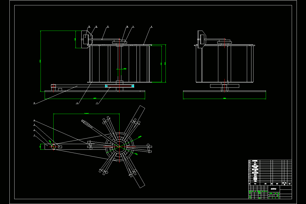 JJ8813-竖轴风机变角机构设计-垂直轴风机叶片变偏角机构设计