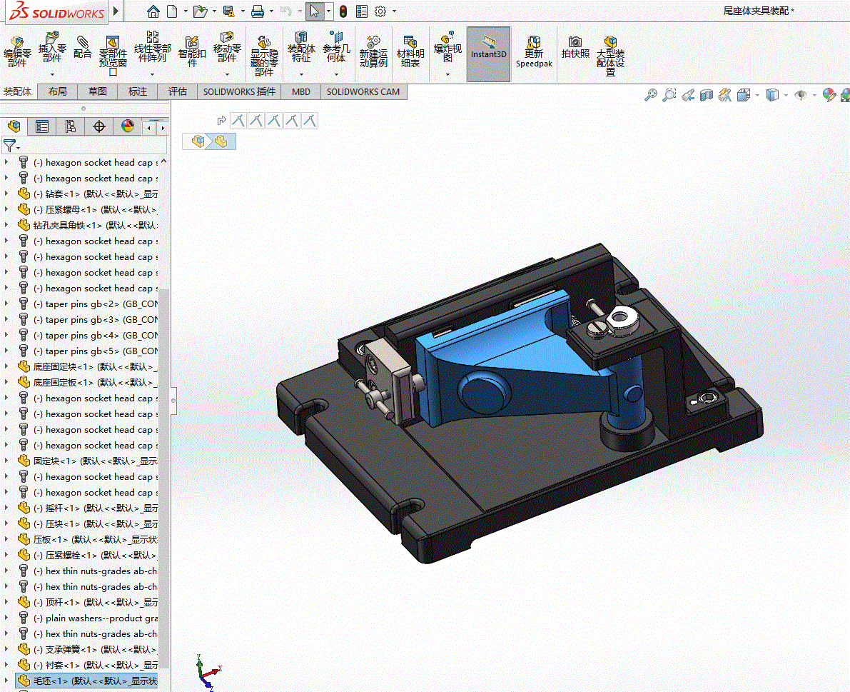 JJ8869-尾座体加工工艺及钻φ17孔夹具设计[含SW三维图]