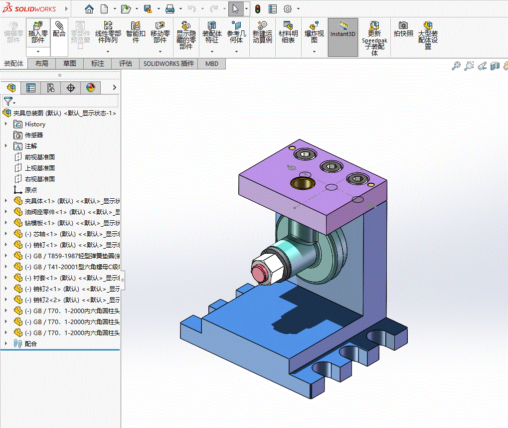 JJ8421-油阀座加工工艺及钻扩16孔夹具设计[含SW三维图]