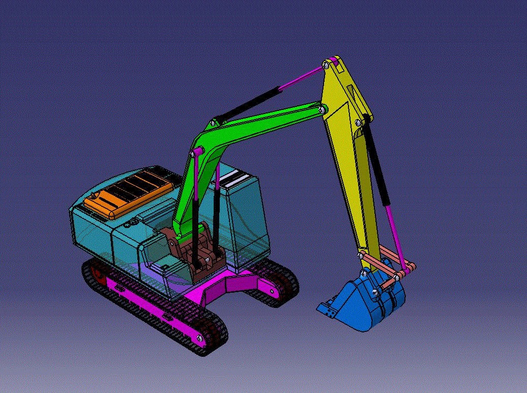 JJ9197-0.3m3履带式挖掘机工作装置设计【含Catia三维图】