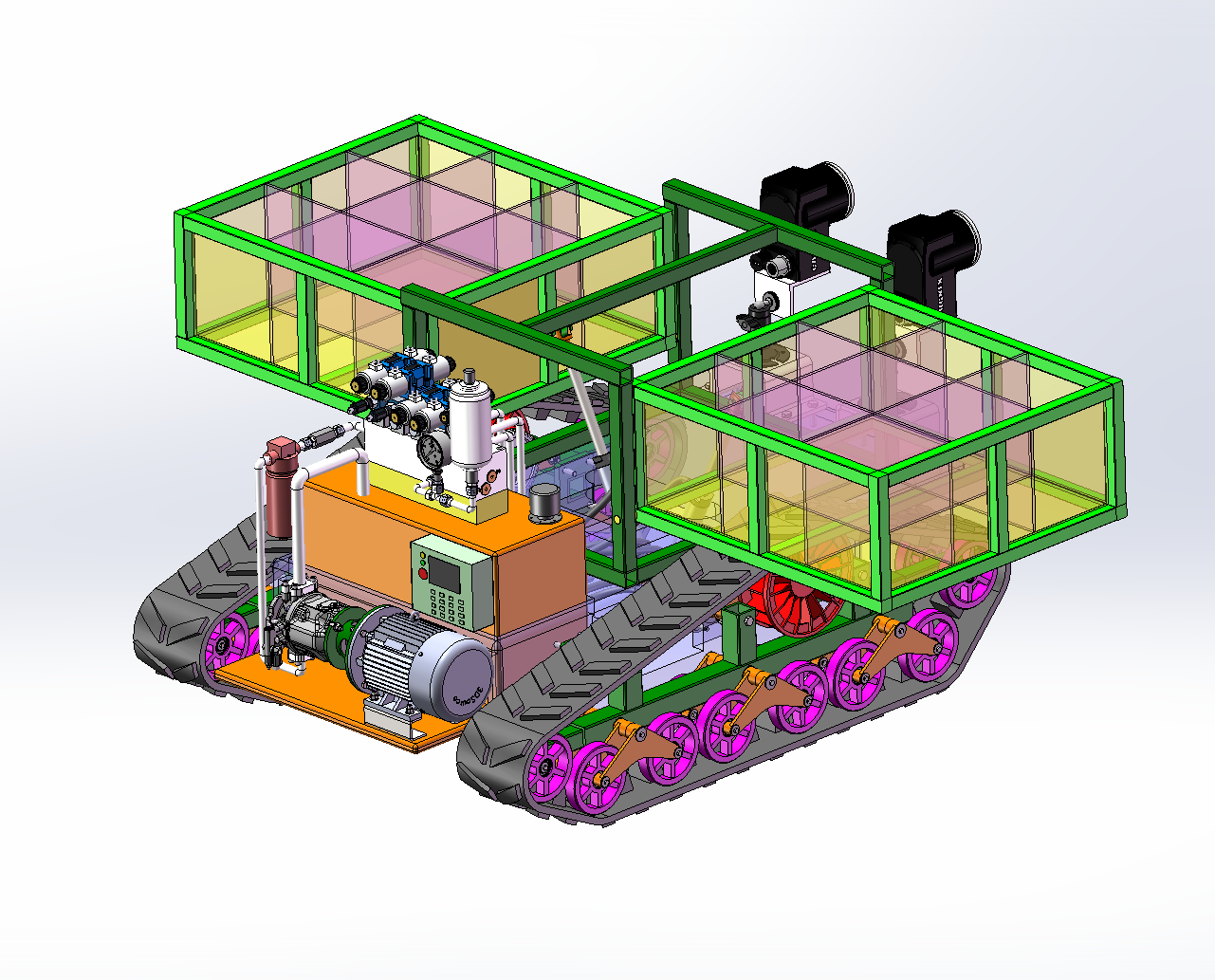 JJ9301-多功能救灾机器人总体结构及液压系统设计【含SW三维图】