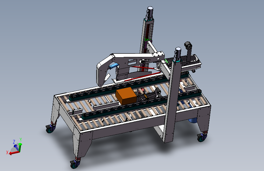 JJ9319-一种小型装箱及封箱装置设计【含三维图】