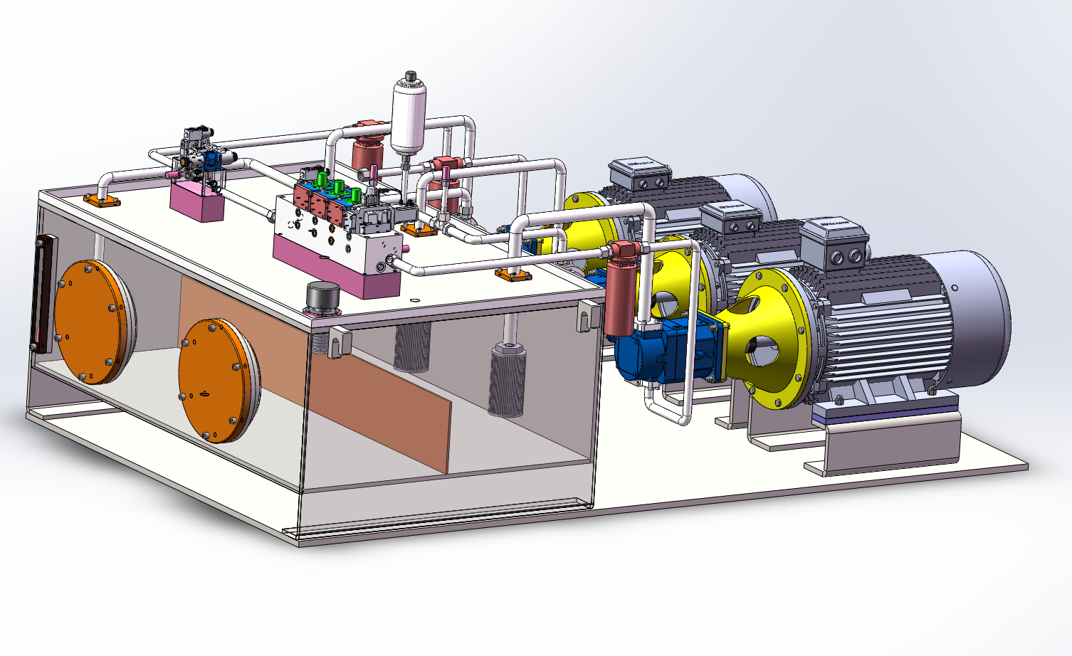 JJ9339-70m自升式海上平台液压升降系统设计【含SW三维图】