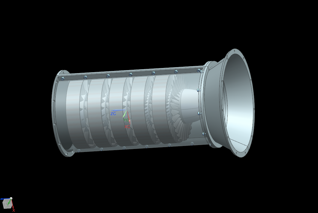 P786-20kgs轴流压气机流道及叶片三维设计【含UG三维图】