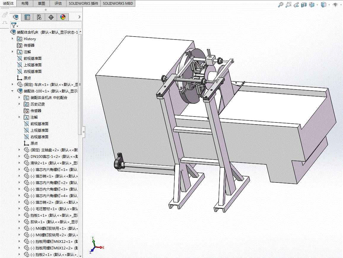 JJ9464-DN100 PE管缠绕变直径机构设计【含SW三维图】