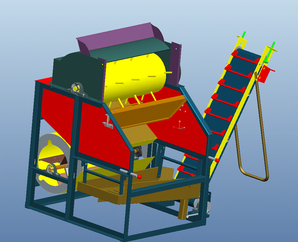 Q695-花生摘果机结构设计【含Proe三维图】