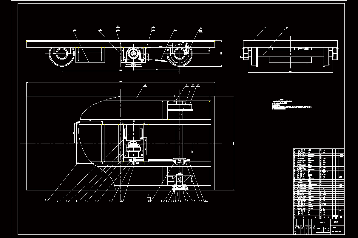 JJ9579-转盘换轨电动平车系统电动平车设计
