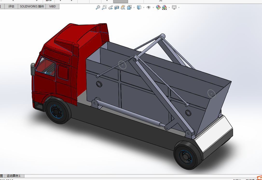 P991-摆臂式垃圾车设计【含SW三维图】