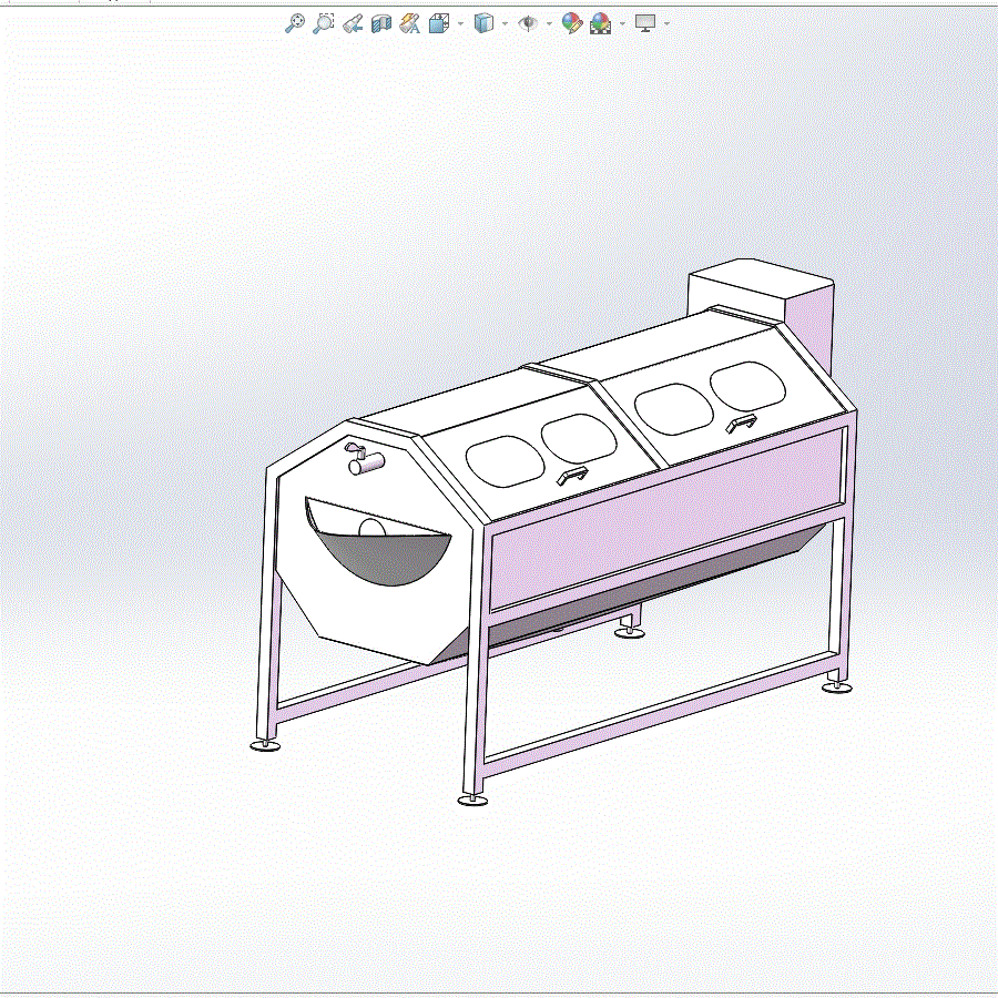 Q800-芋头清洗机的设计【含SW三维图】