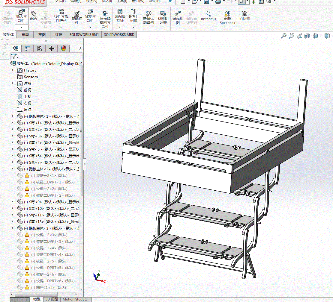 Q579-居家阁楼智能伸缩楼梯的设计【含SW三维图】