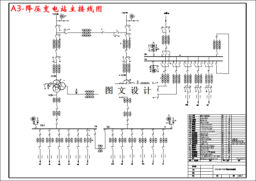 M3138-1103510kV降压变电所电气部分方案设计