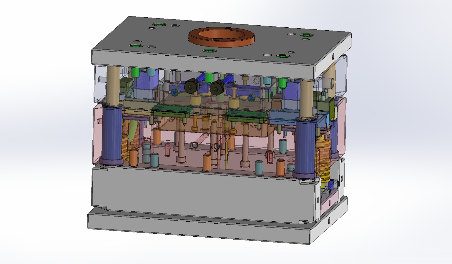 M6725-电动火车车轮支架注塑模具设计[含SW三维图]