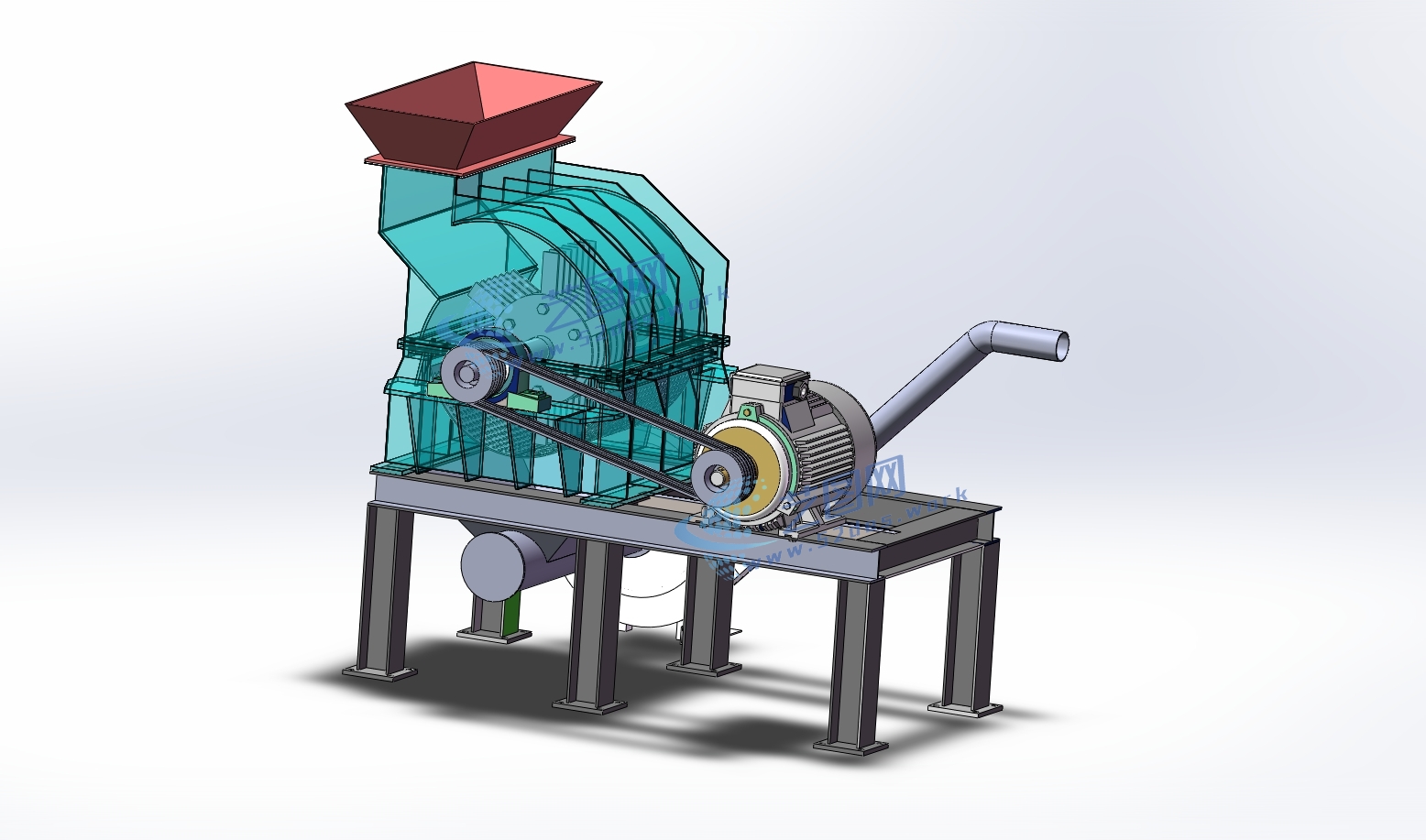 M6733-籽瓜皮粉碎机机械设计[含SW三维图]