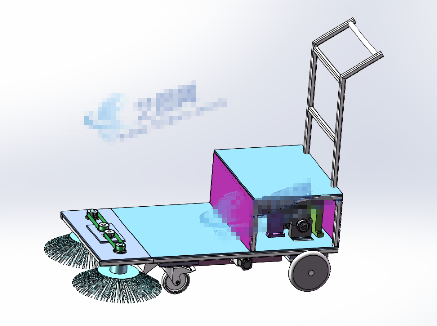 M6740-手推式垃圾清扫车设计[含SW三维图]
