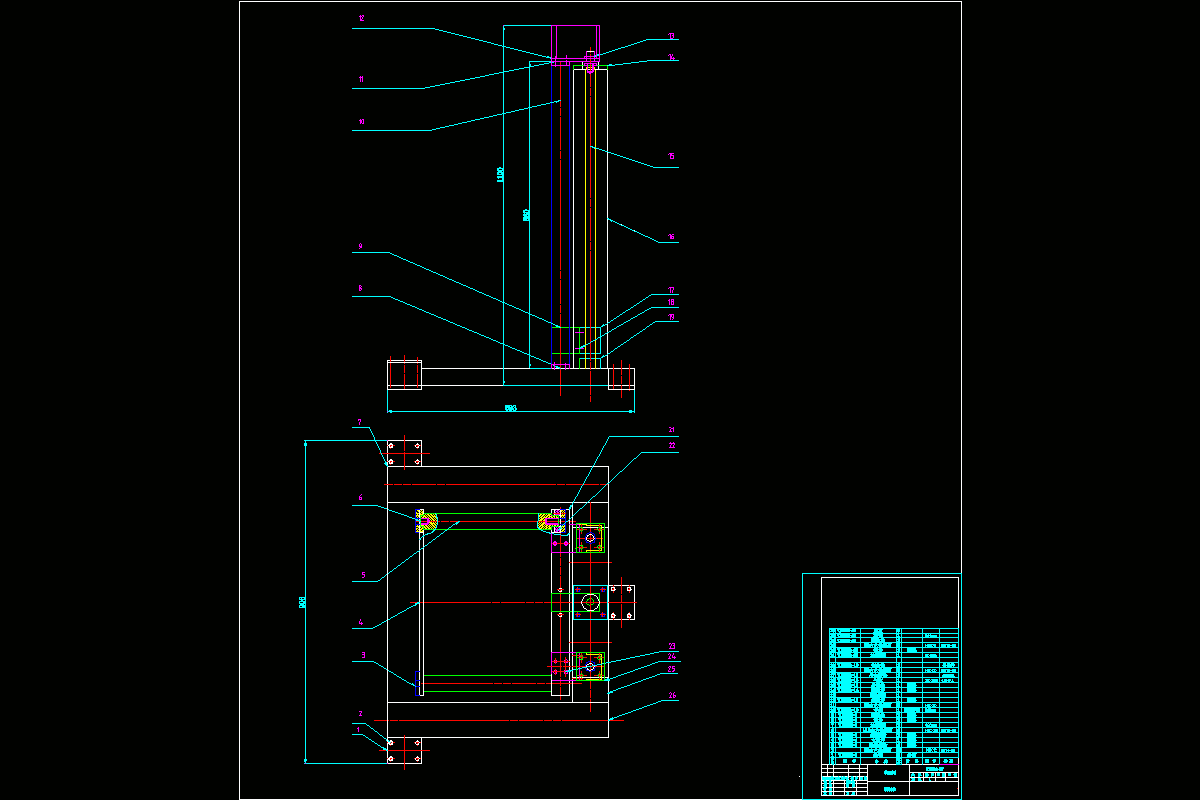 Q888-便携式小型双桅杆升降平台设计