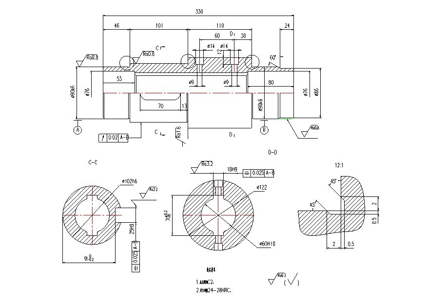 M7401-支架套加工工艺及铣25H9键槽夹具设计